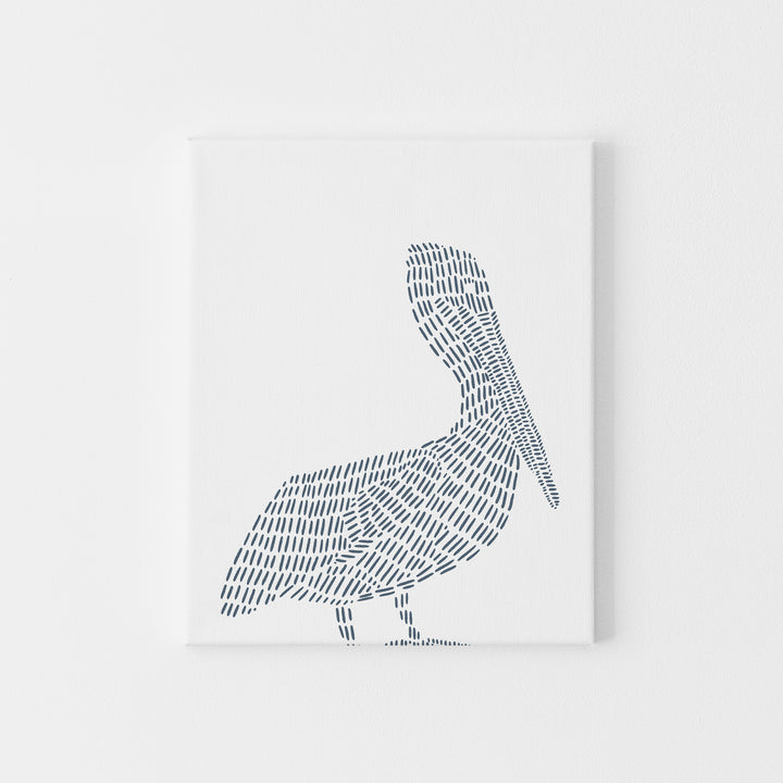 Pelican Illustration Wall Art Print or Canvas - Jetty Home