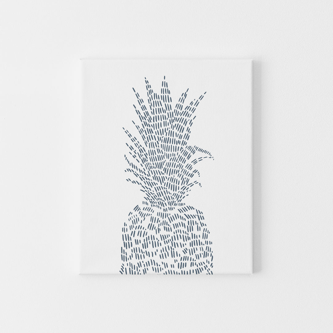 Modern Pineapple Tropical Illustration Wall Art Print or Canvas - Jetty Home