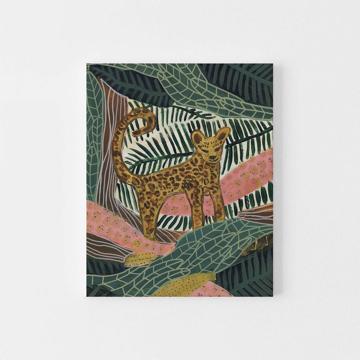 Leopard Jungle Tropical Botanical Painting Wall Art Print or Canvas - Jetty Home