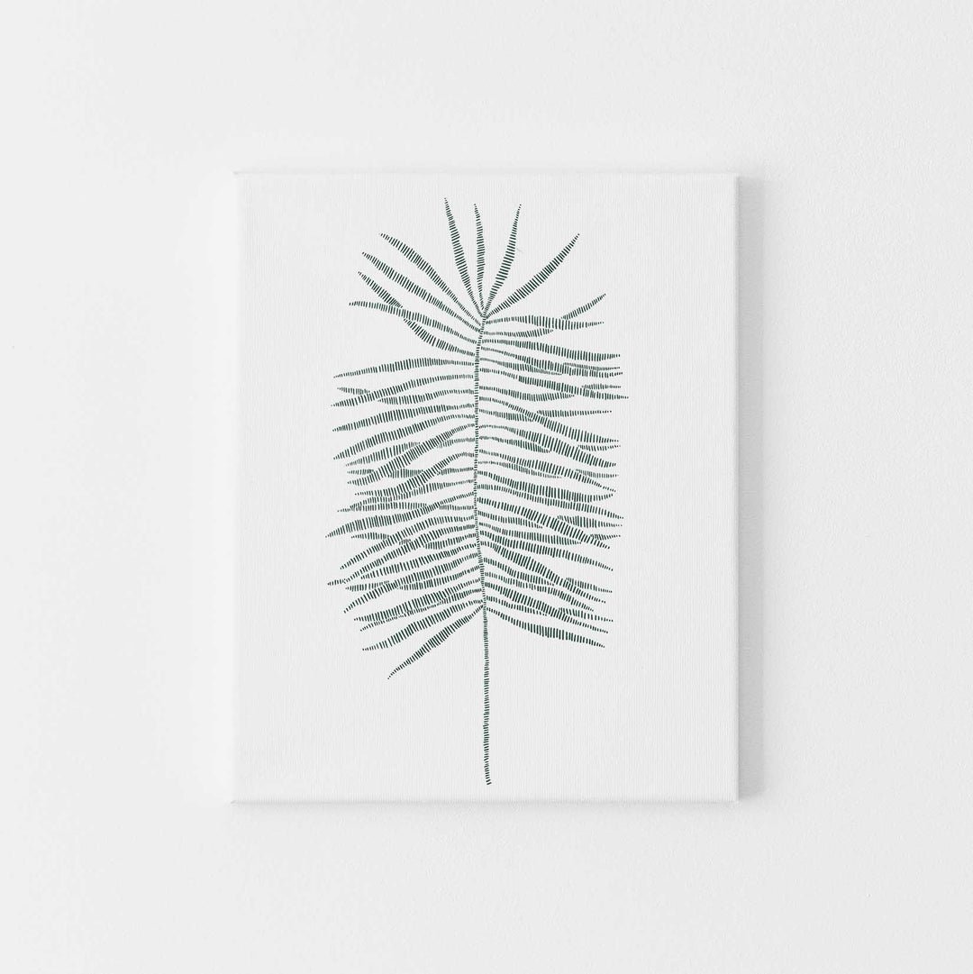 Modern Palm Frond Leaf Tropical Botanical Wall Art Print or Canvas - Jetty Home