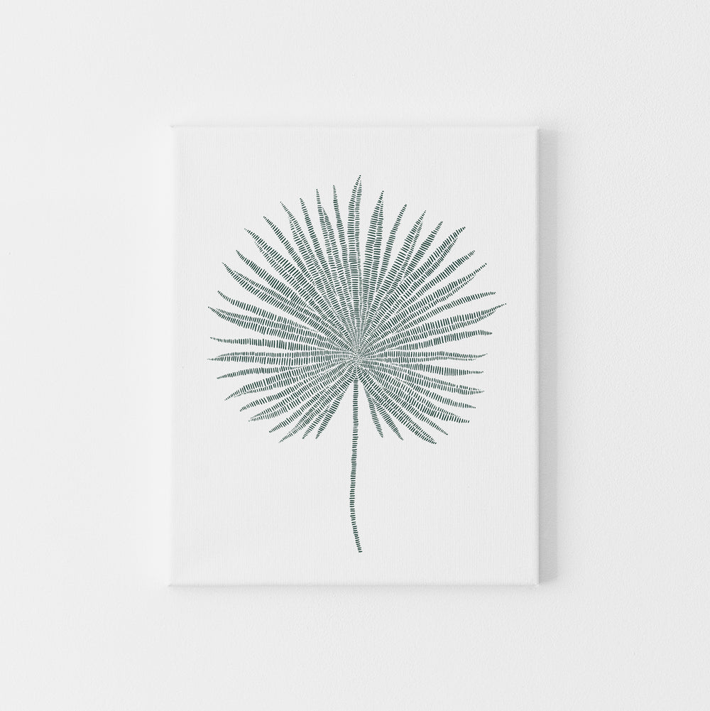 Palm Fan Frond Tropical Botanical Leaf Wall Art Print or Canvas - Jetty Home