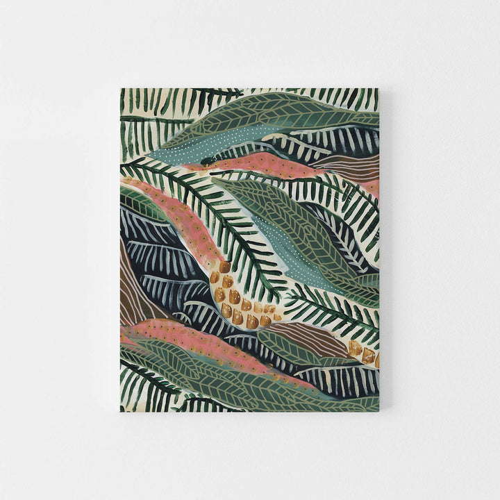 Modern Tropical Jungle Abstract Botanical Pattern Wall Art Print or Canvas - Jetty Home