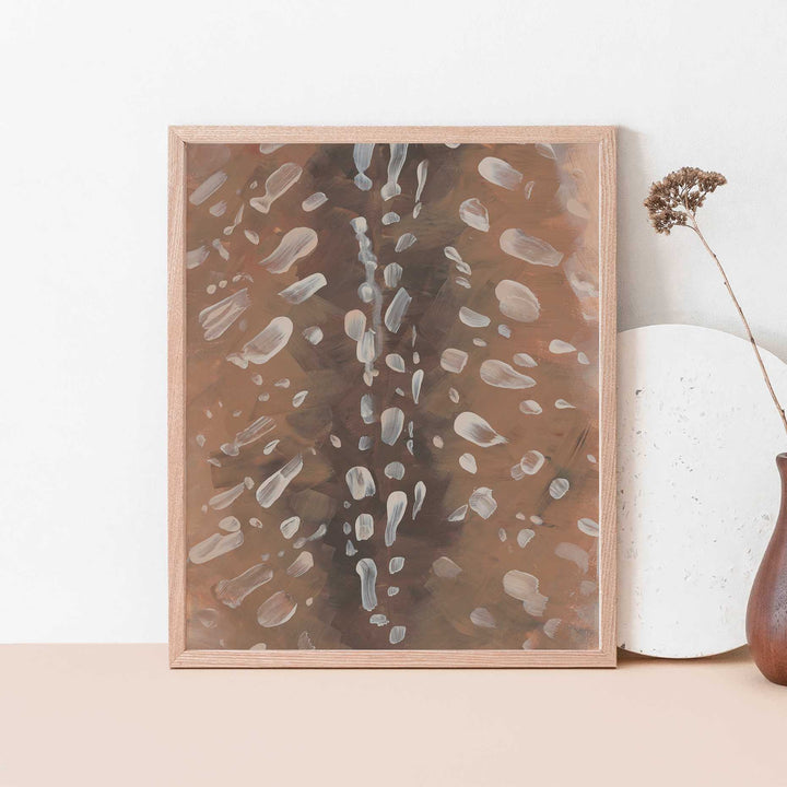 Deer Skin Fur Pattern Brown Modern Abstract Woodland Painting Wall Art Print or Canvas - Jetty Home