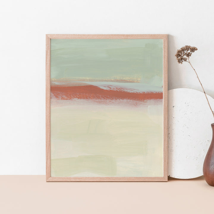 Abstract Bold Pink, Beige and Green Modern Contemporary Painting Wall Art Print or Canvas - Jetty Home