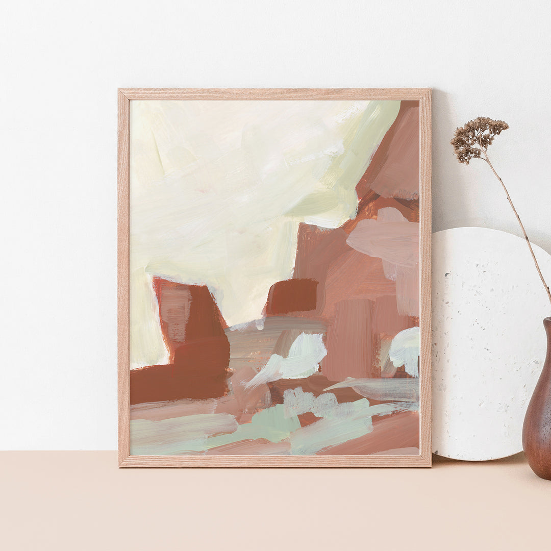 Abstracted Sedona Rocks Desert Landscape Painting Soft Wall Art Print or Canvas - Jetty Home