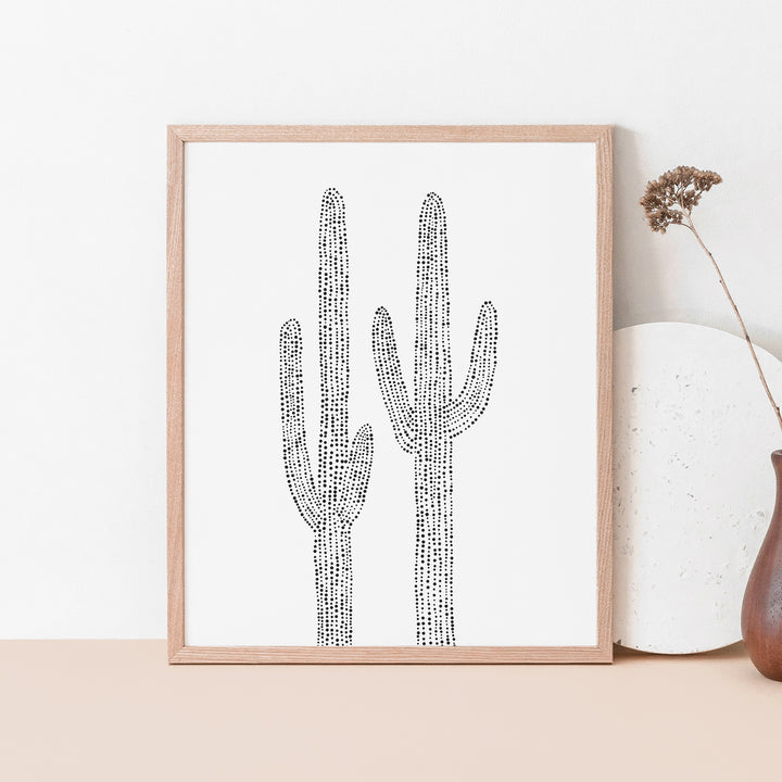 Saguaro Cactus Modern Minimalist Desert Decor Duo Wall Art Print or Canvas - Jetty Home