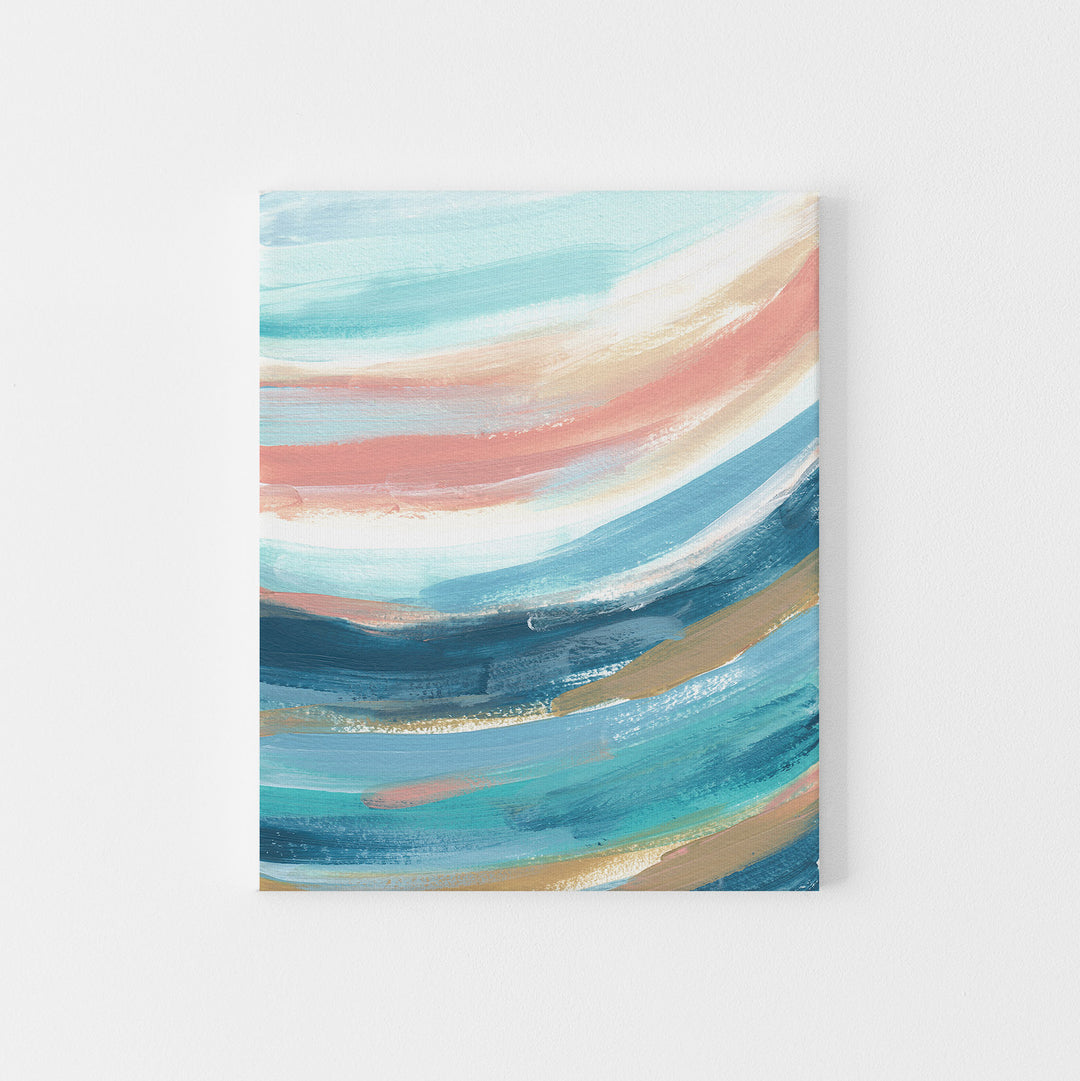 Modern Abstract Beach Ocean Waves Swell Painting Wall Art Print or Canvas - Jetty Home