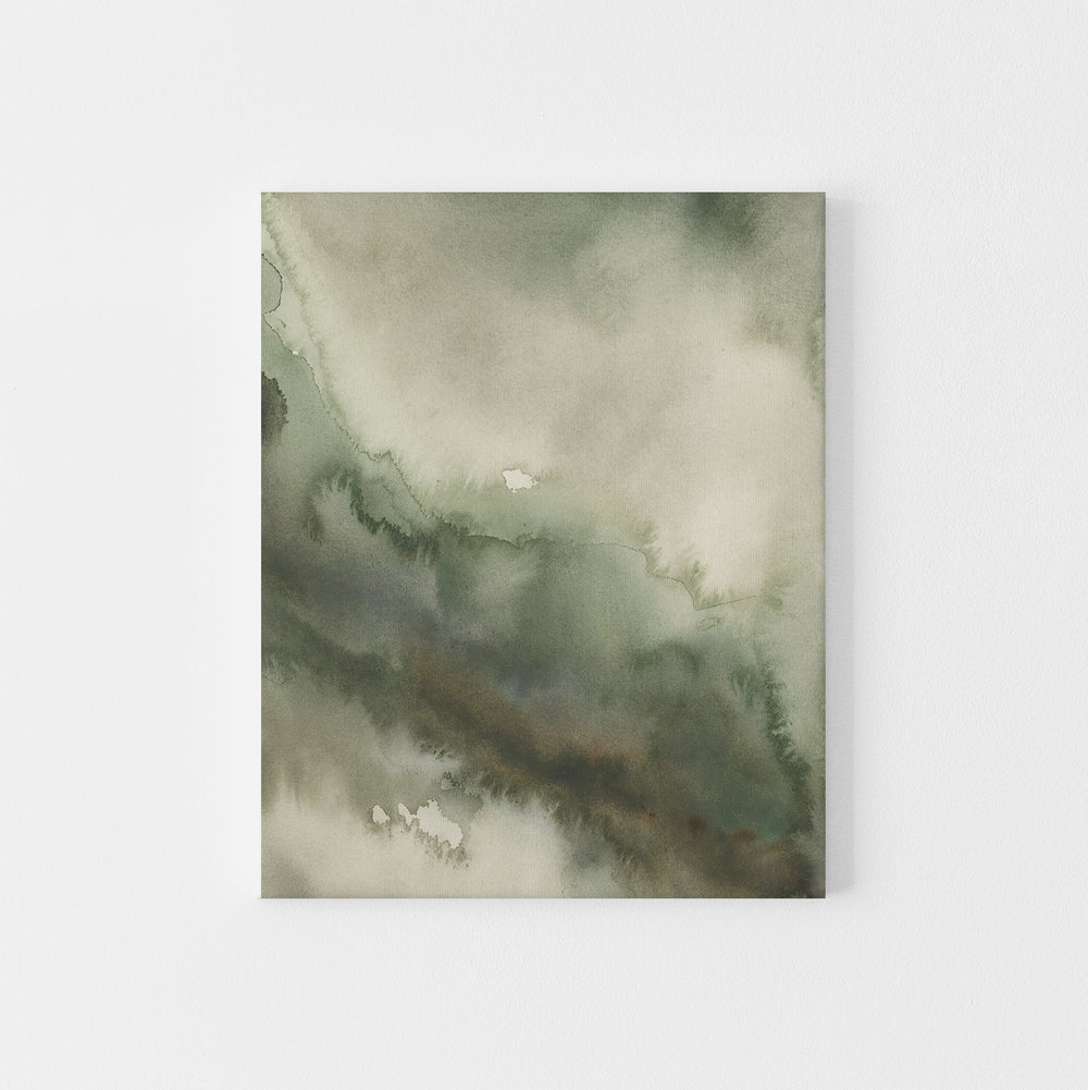 Forest Inspired Green Abstract Watercolor Painting Wall Art Print or Canvas - Jetty Home