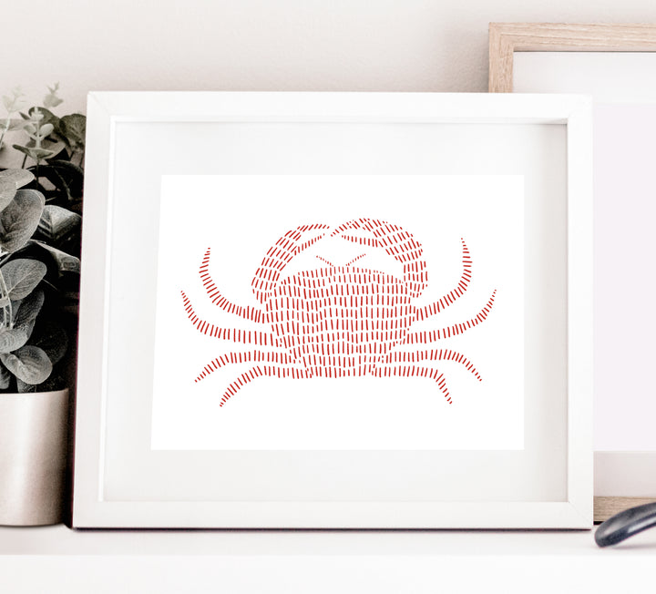 Red Crab Illustration  - Art Print or Canvas - Jetty Home