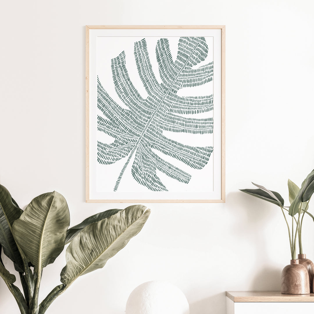 Minimalist Monstera Leaf  - Art Print or Canvas - Jetty Home