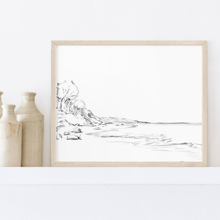 Minimalist Coastline Illustration, No. 1  - Art Print or Canvas - Jetty Home