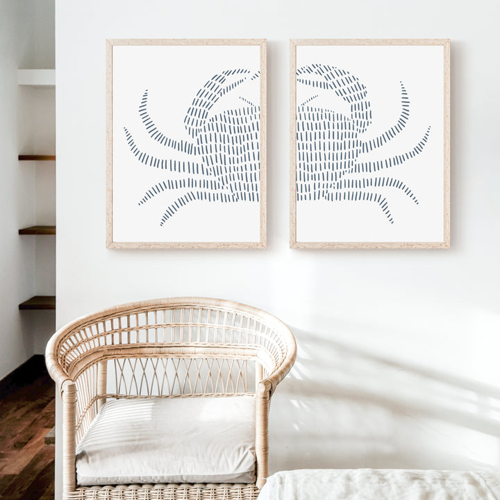 Blue Crab - Set of 2  - Art Prints or Canvases - Jetty Home
