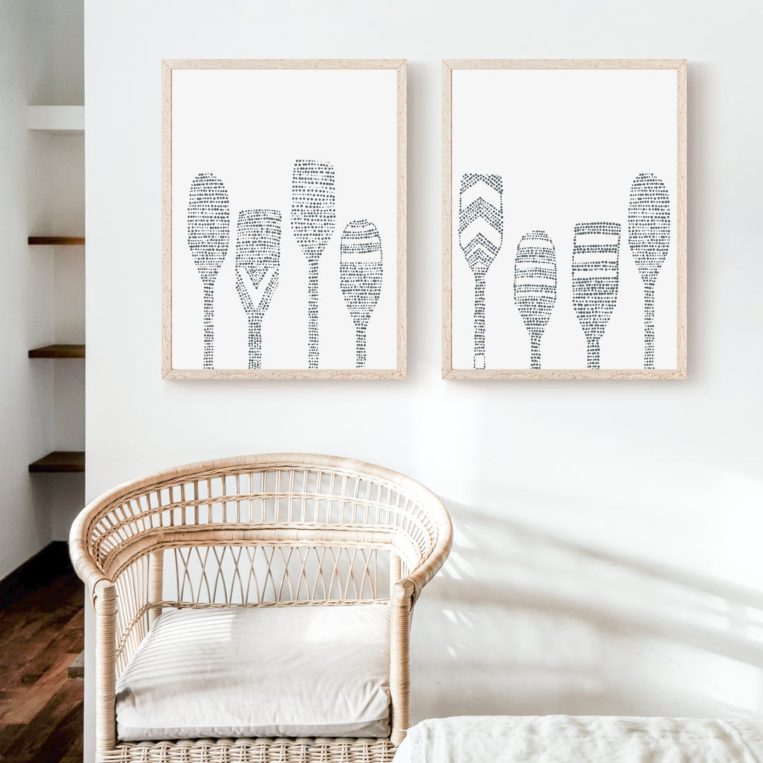 Lake Paddle Boating Oars - Set of 2  - Art Prints or Canvases - Jetty Home