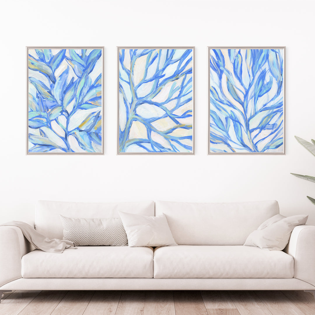 Seaweed Blues - Set of 3  - Art Prints or Canvases - Jetty Home
