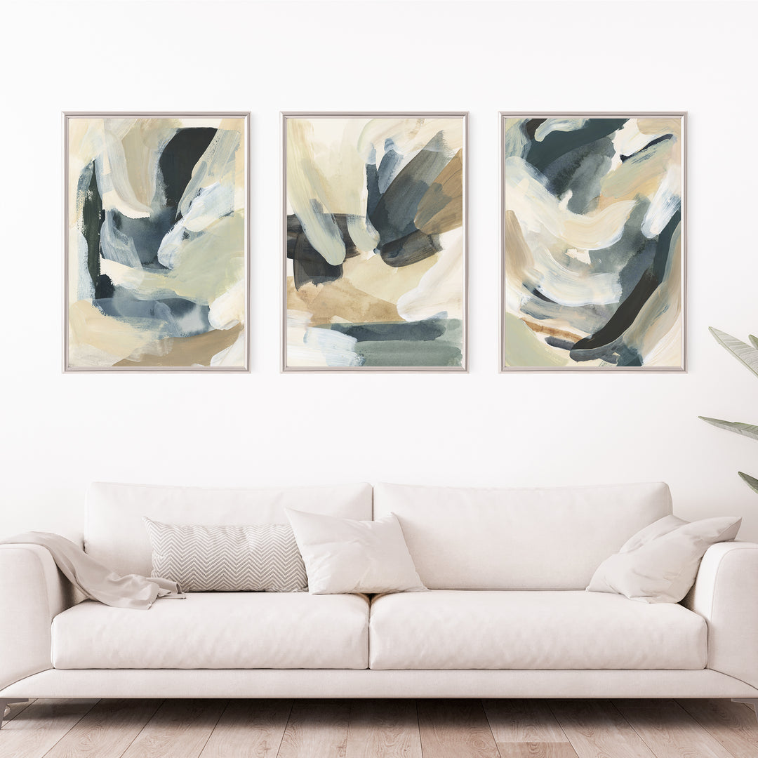 Modern Abstract Flow - Set of 3  - Art Prints or Canvases - Jetty Home