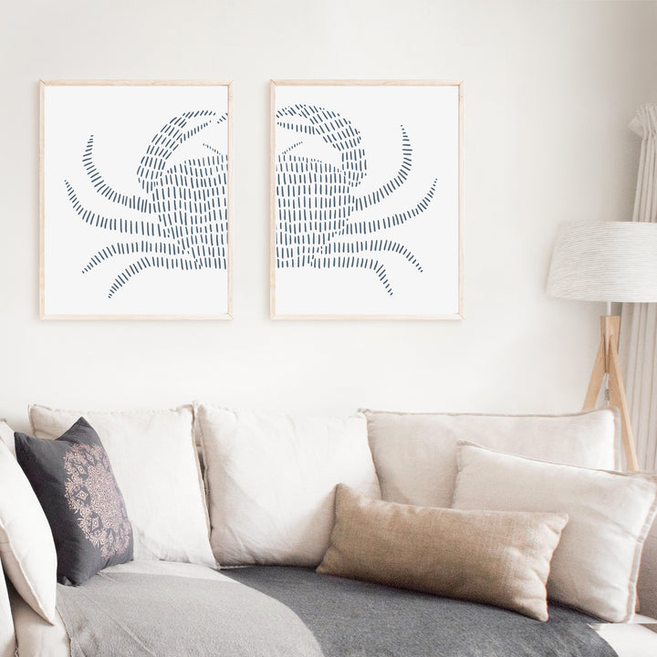 Blue Crab - Set of 2  - Art Prints or Canvases - Jetty Home