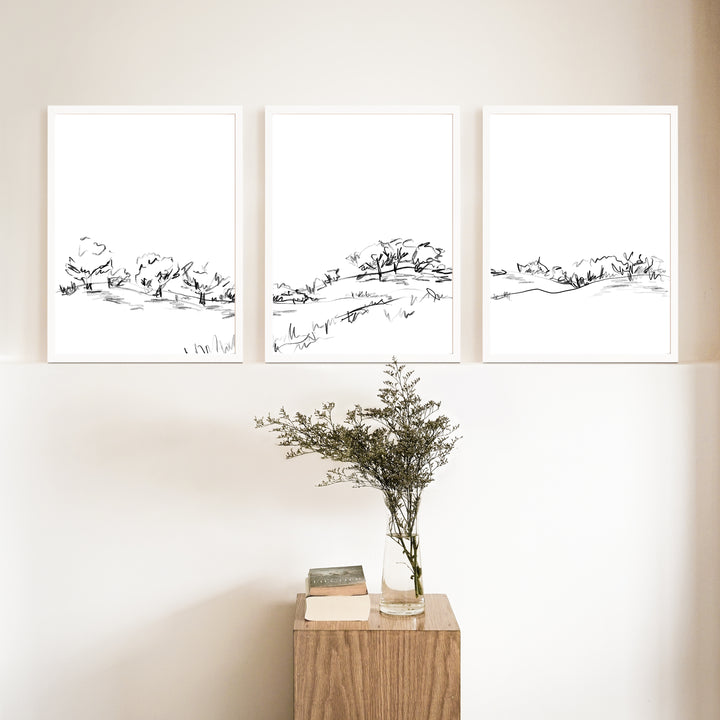 The Countryside Landscape - Set of 3  - Art Prints or Canvases - Jetty Home