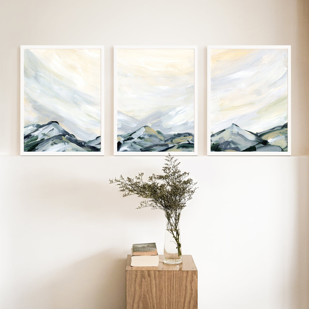 Mountain Landscape Vista - Set of 3 - Art Prints or Canvases