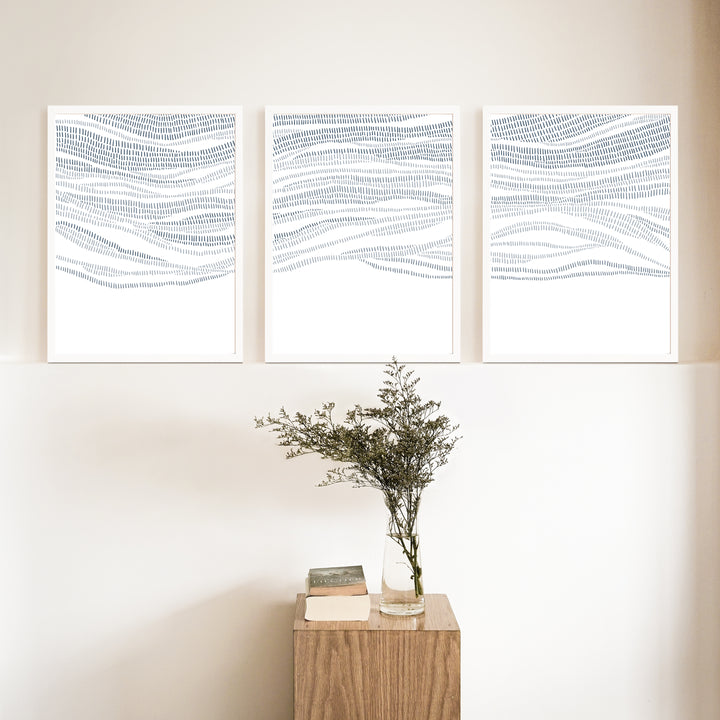 The Abstract Waves - Set of 3  - Art Prints or Canvases - Jetty Home