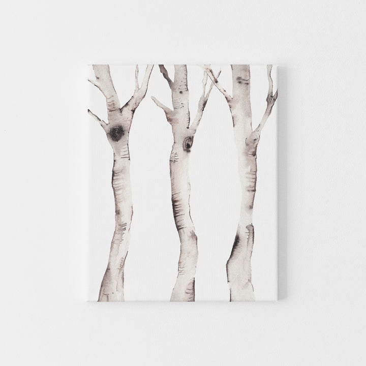 Watercolor Birch Tree Forest Wall Art Print or Canvas - Jetty Home