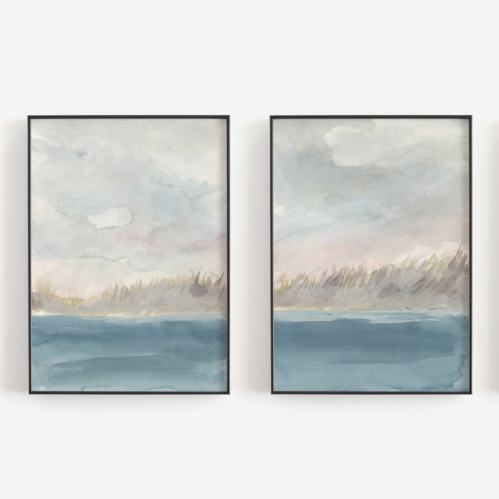 Tranquil Shoreline Retreat - Set of 2  - Art Prints or Canvases - Jetty Home