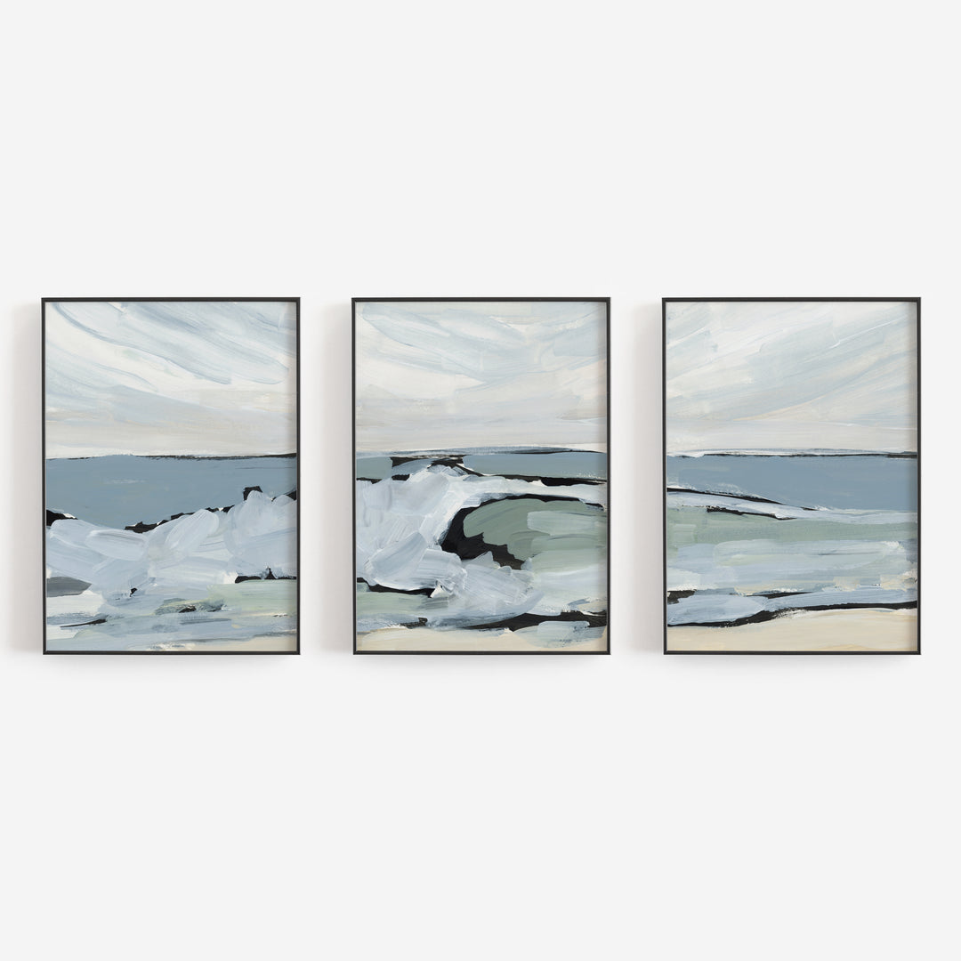 "The Pinnacle" Wave Crashing Painting - Set of 3 - Art Print or Canvas - Jetty Home