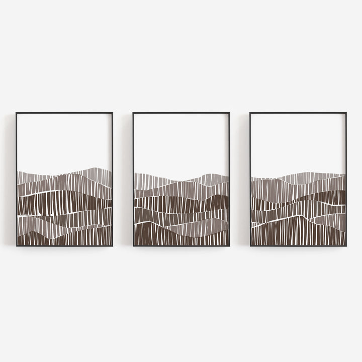 Deconstructed Mountain Range - Set of 3  - Art Prints or Canvases - Jetty Home