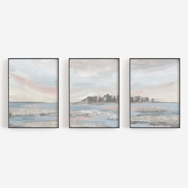 Marsh Sunrise - Set of 3  - Art Prints or Canvases - Jetty Home