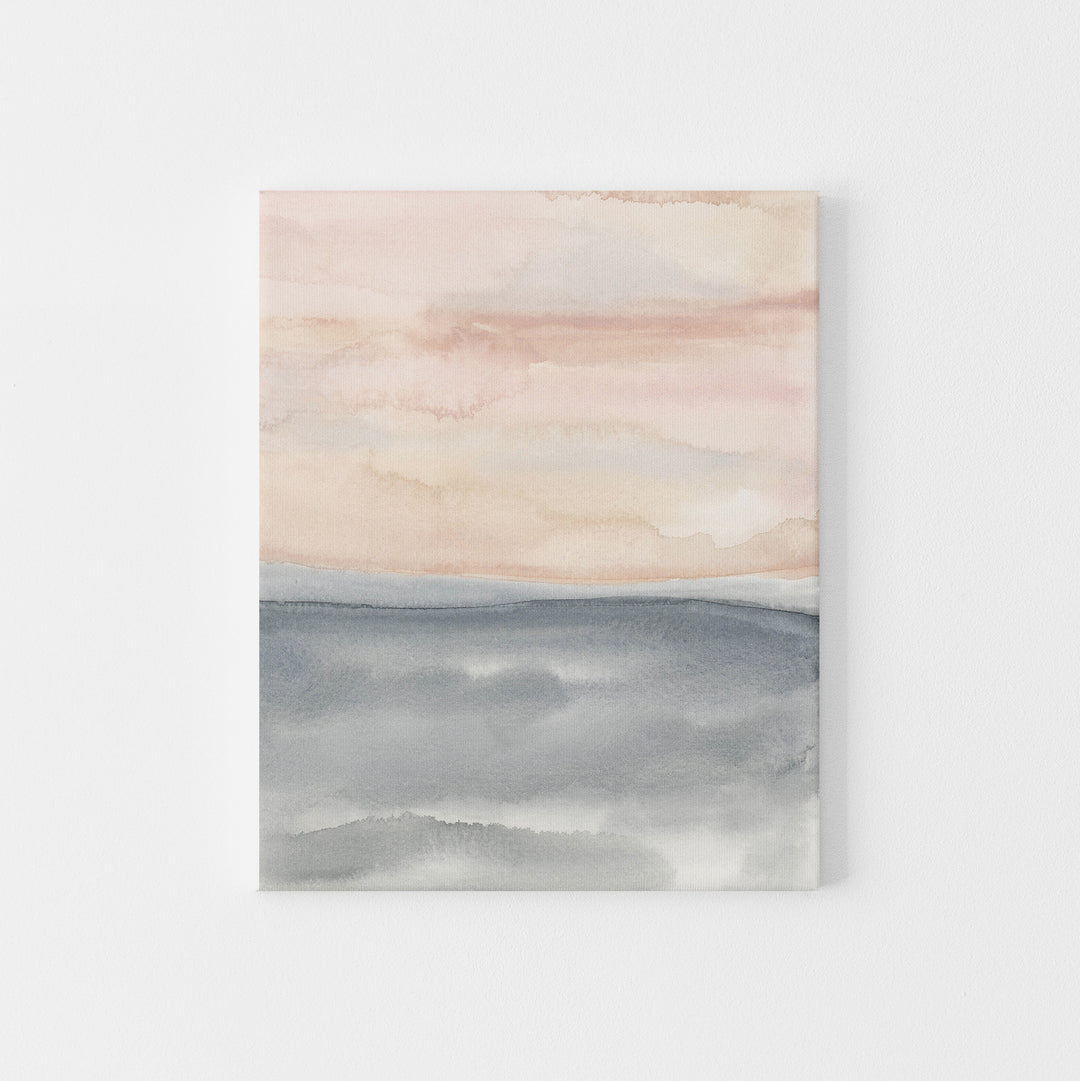 Modern Watercolor Painting Blush and Slate Art Print or Canvas - Jetty Home