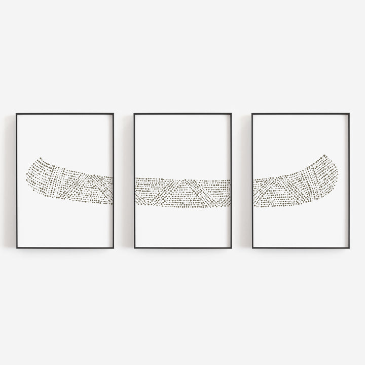 Modern Lake House Canoe Triptych Set of Three Wall Art Prints or Canvas - Jetty Home