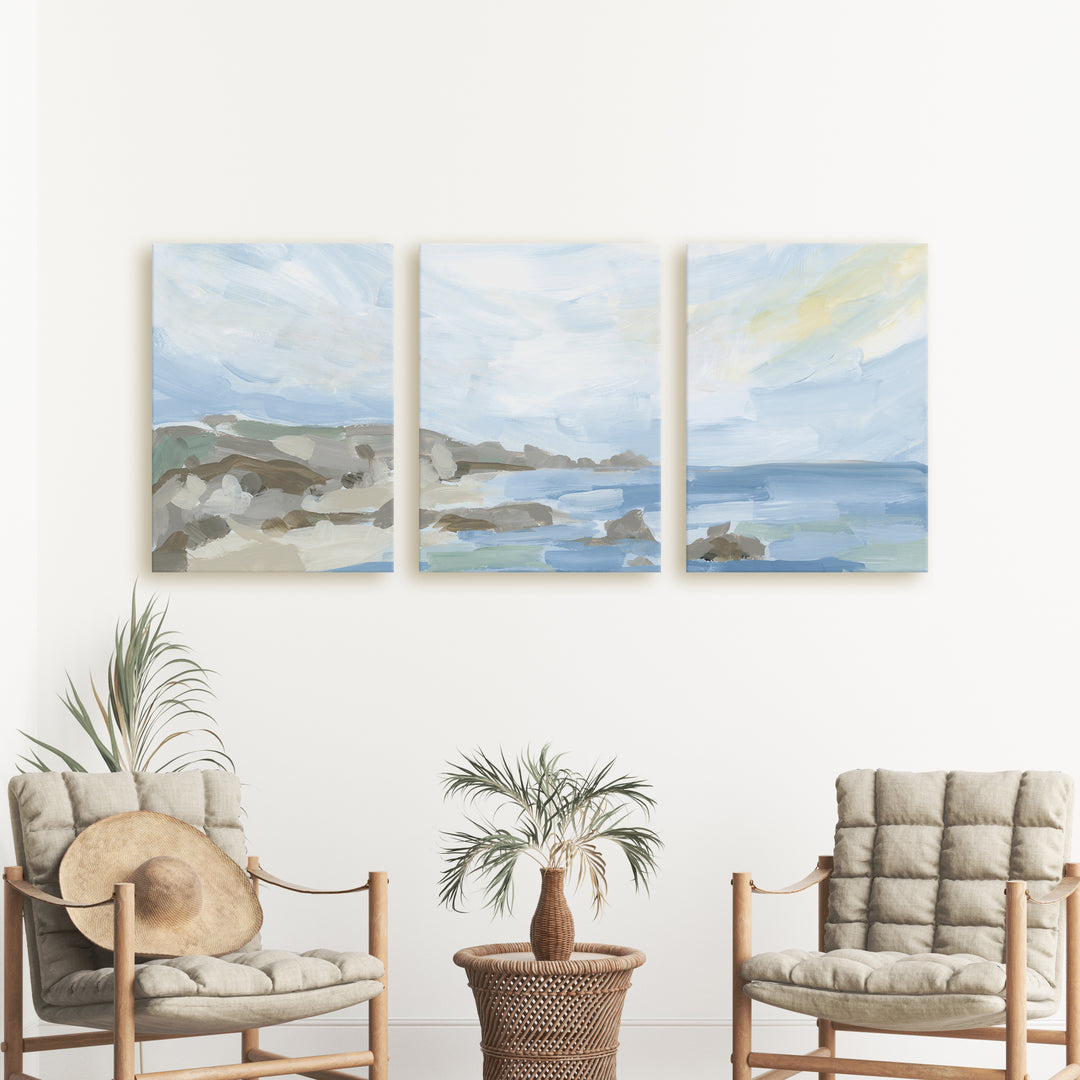 Coastline in the Morning - Set of 3  - Art Prints or Canvases - Jetty Home