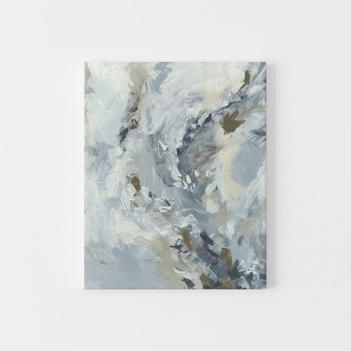 Movement of the Winter Wind Painting Neutral White and Gray Wall Art Print or Canvas - Jetty Home