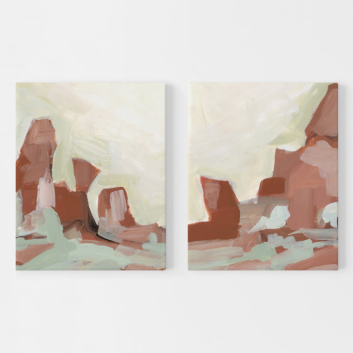 Sedona Desert Landscape Painting Diptych Set of 2 Wall Art Print or Canvas - Jetty Home