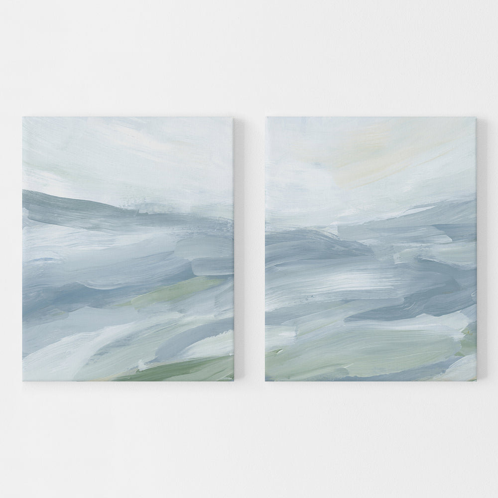 "Glassy Waters" Ocean Painting - Set of 2 - Art Print or Canvas - Jetty Home