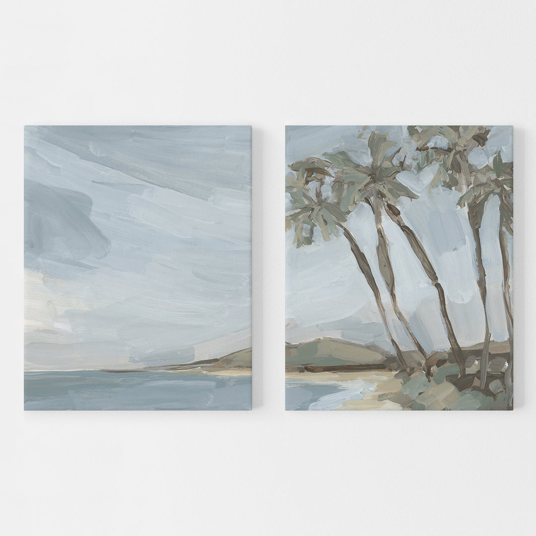 "Summer Palm Tree Daze" Beach Painting - Set of 2 - Art Print or Canvas - Jetty Home