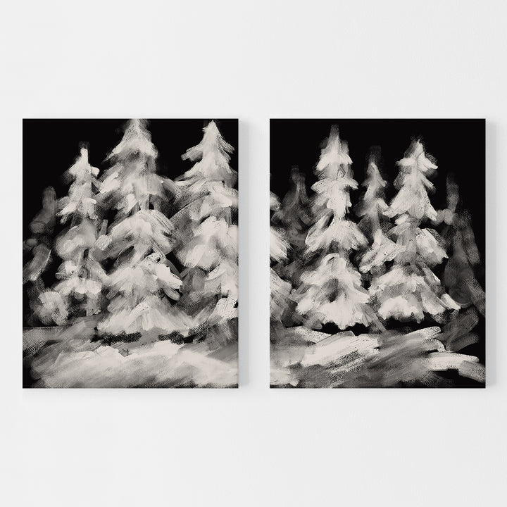A Snowy Christmas Eve - Set of 2  - Art Prints or Canvases - Jetty Home