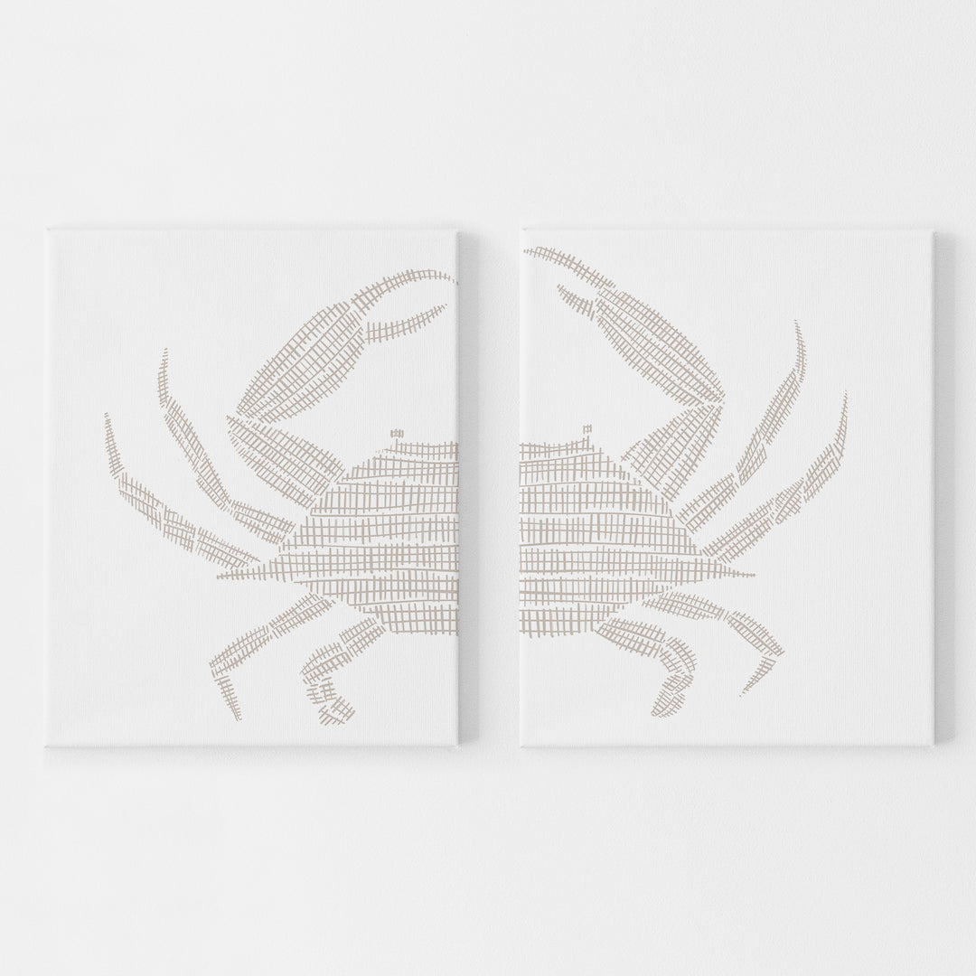 Woven Stone Crab Diptych - Set of 2  - Art Prints or Canvases - Jetty Home