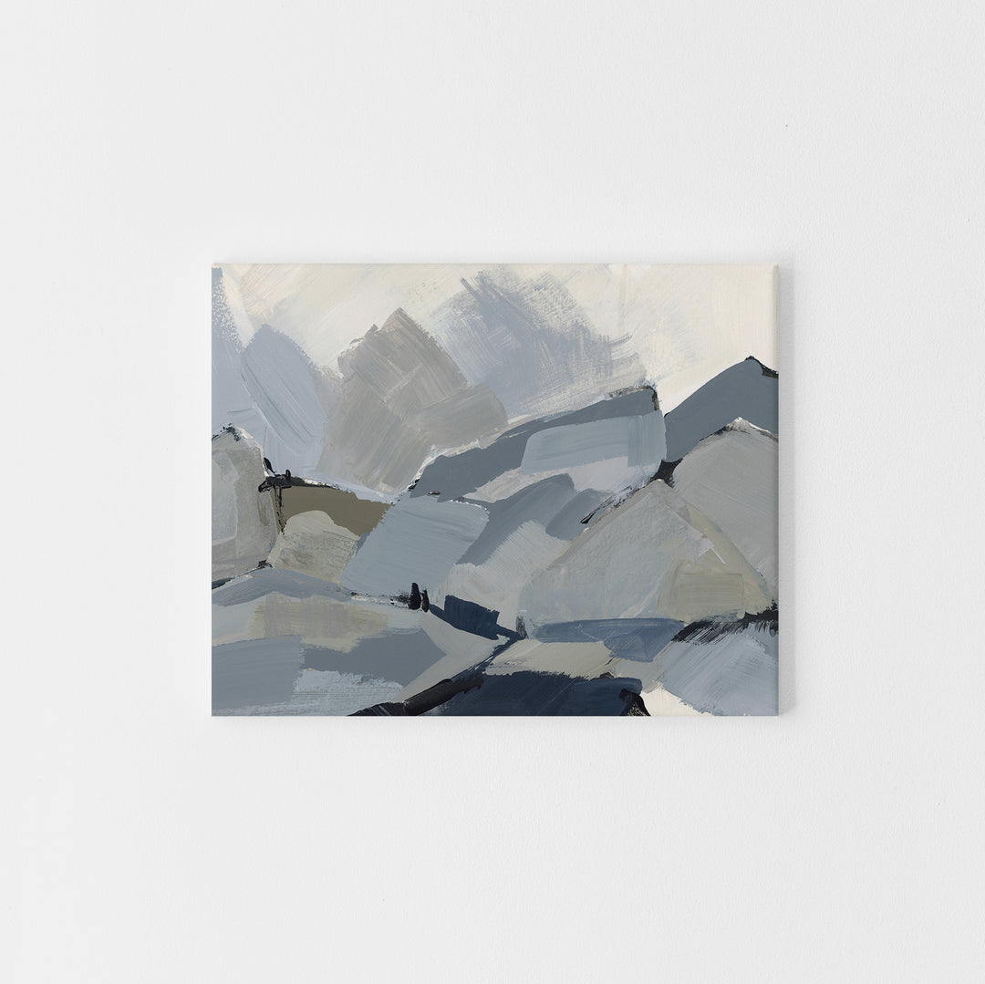 Neutral Mountain Painting Modern Ski House Wall Art Print or Canvas - Jetty Home