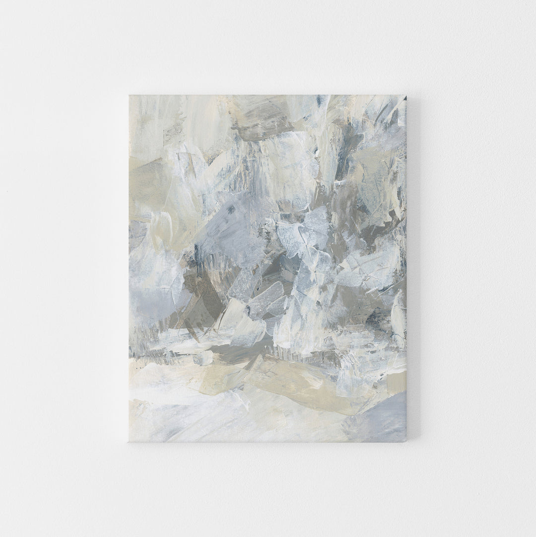 Abstract Winter Snowscape Beige, White and Gray Wall Art Print or Canvas - Jetty Home