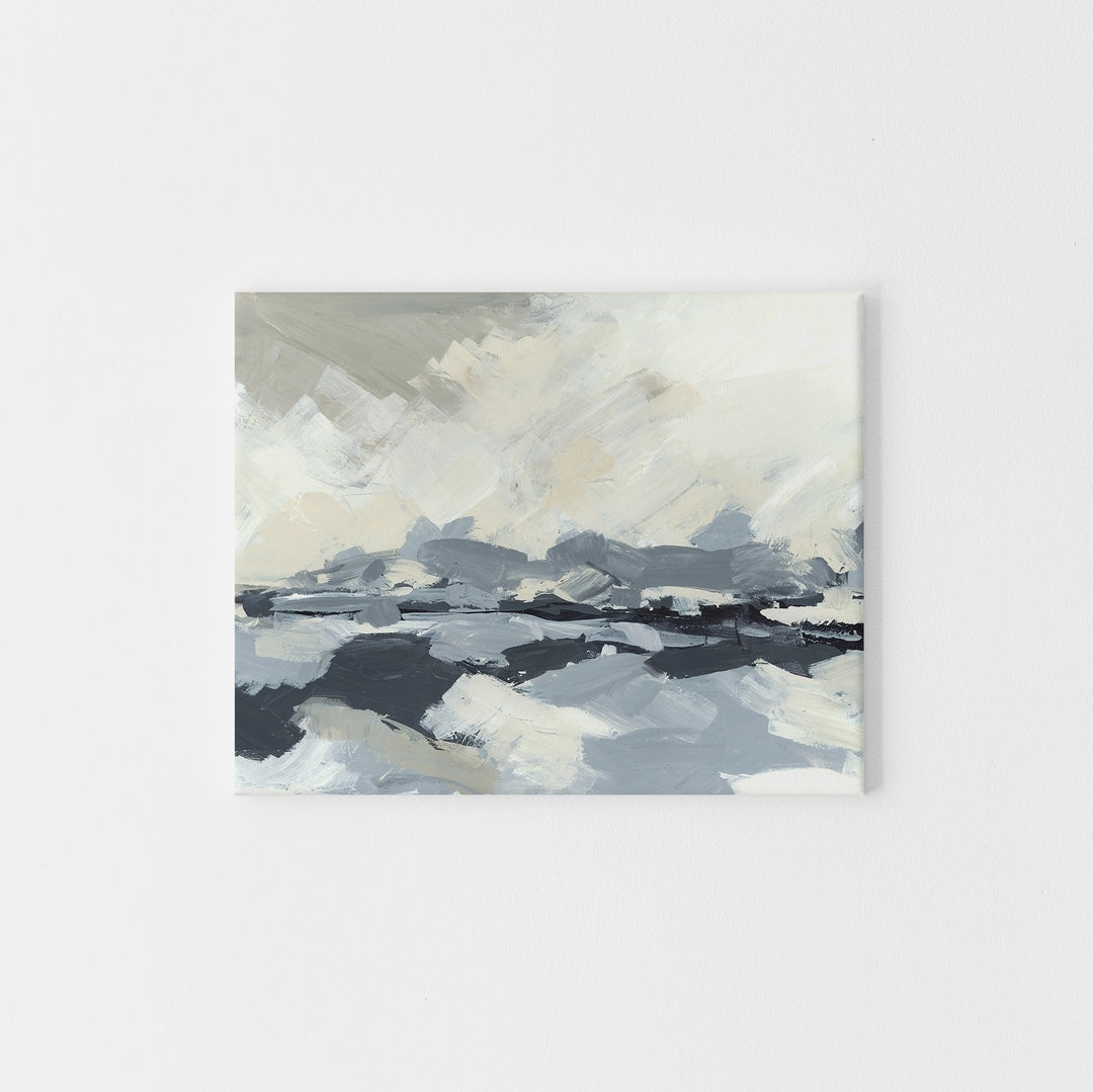 Ice Banks Navy, White and Beige Painting Wall Art Print or Canvas - Jetty Home