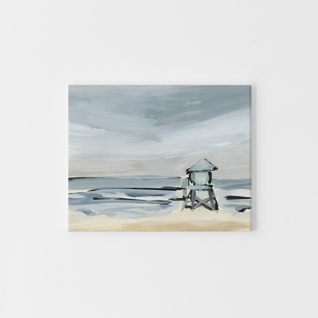 "The Lifeguard Tower" Surfer Coastal Painting - Art Print or Canvas - Jetty Home
