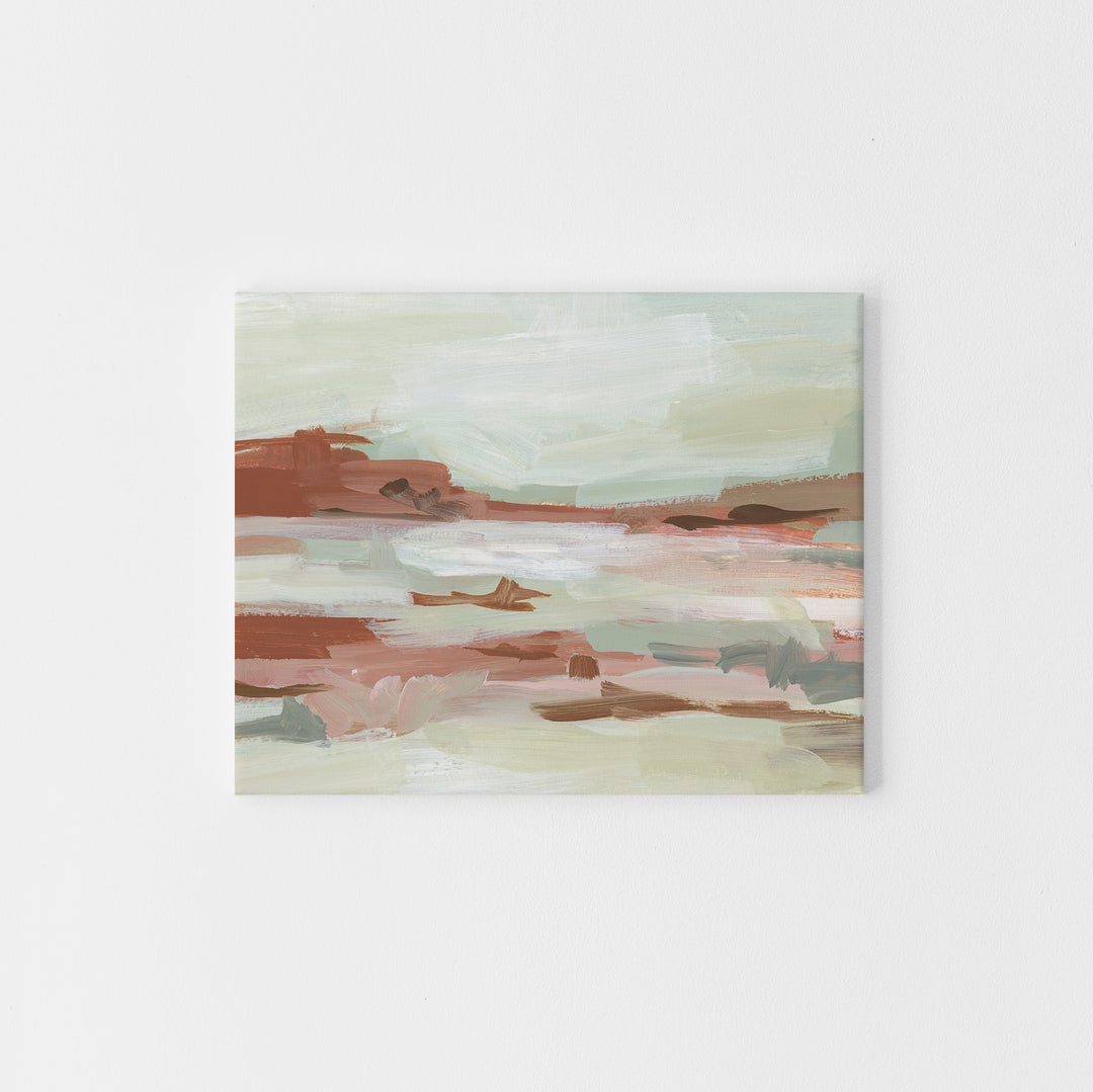 Abstract Dusty Pink Desert Landscape Painting Wall Art Print or Canvas - Jetty Home
