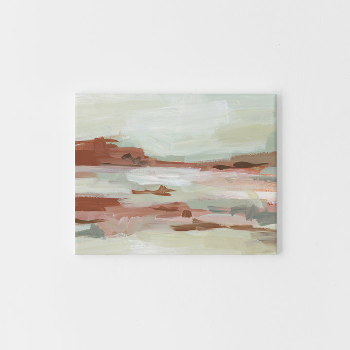 Abstract Dusty Pink Desert Landscape Painting Wall Art Print or Canvas - Jetty Home