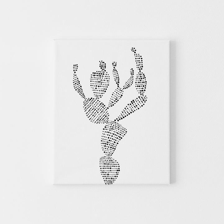 Minimalist Desert Decor Prickly Pear Cacti Dot Drawing Wall Art Print or Canvas - Jetty Home