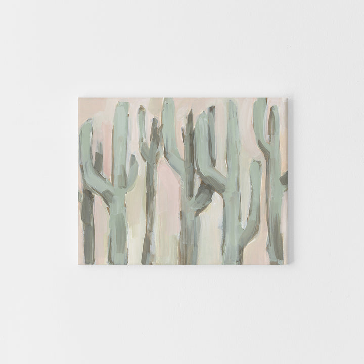 Modern Saguaro Cactus Painting Neutral Desert Wall Art Print or Canvas - Jetty Home