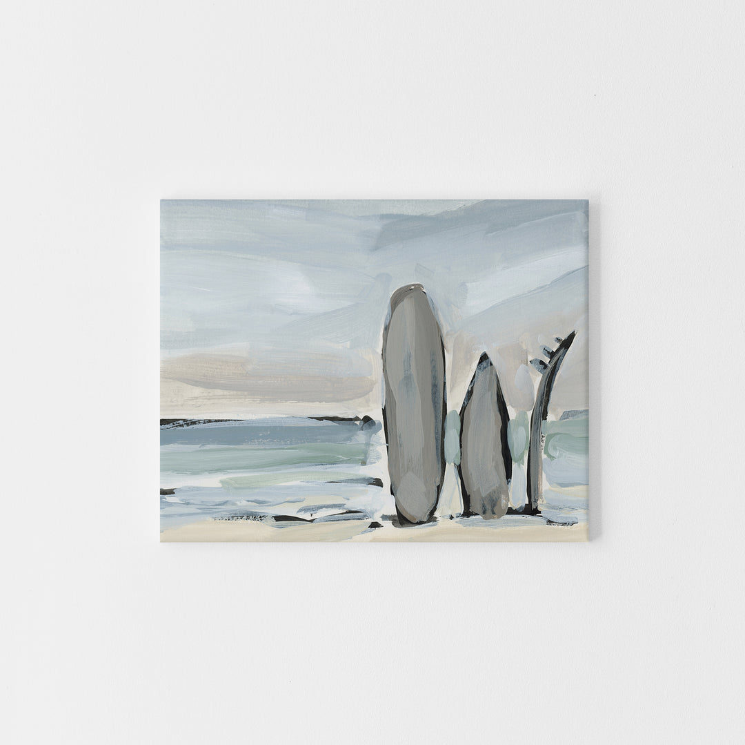 "Waiting for the Surf" Beach Painting - Art Print or Canvas - Jetty Home