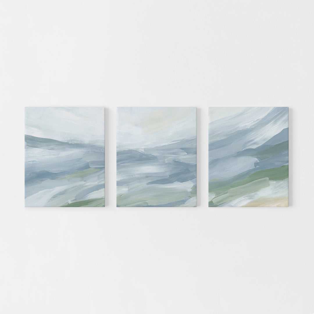 "Soothing Tides" Ocean Painting - Set of 3 - Art Print or Canvas - Jetty Home