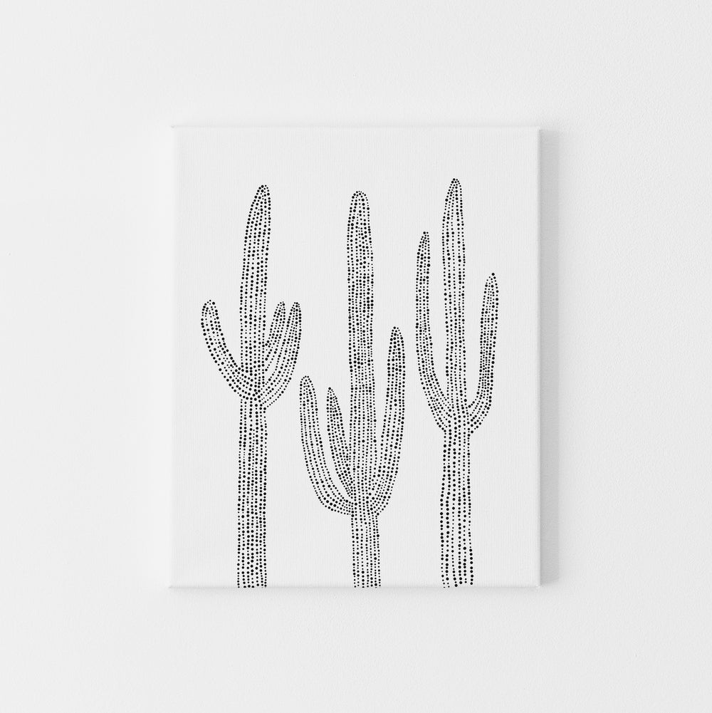 Saguaro Cactus Modern Minimalist Desert Decor Trio Wall Art Print or Canvas - Jetty Home