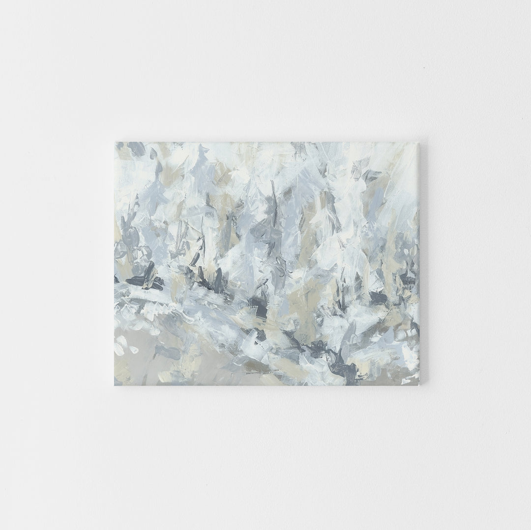 Into the Abyss Gray and White Contemporary Painting Wall Art Print or Canvas - Jetty Home