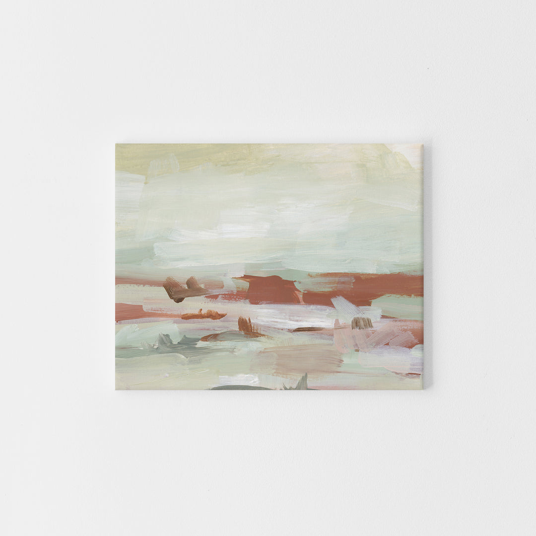 Desert Abstract Vista Pink and Beige Landscape Painting Wall Art Print or Canvas - Jetty Home